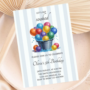 Invitation Ballotte d'eau Anniversaire Fête d'été Eau