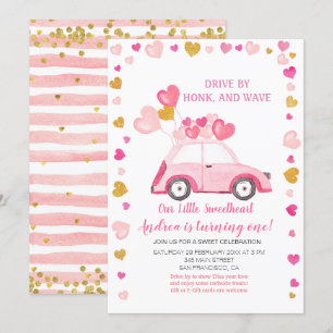 Invitation Ballotte rose par Saint Valentin Anniversaire