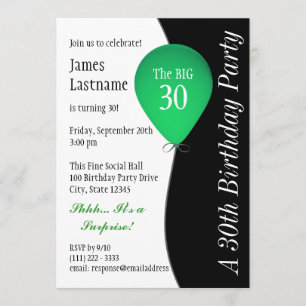 Invitation Ballotte verte d'anniversaire