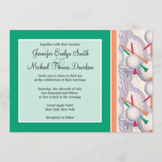 Invitation Balls de golf et Motif Tee - shirt