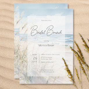 Invitation Balnéaire moderne Watercolor Beach Bridal Brunch