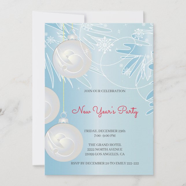 Invitation Bals de Noël blancs (Devant)