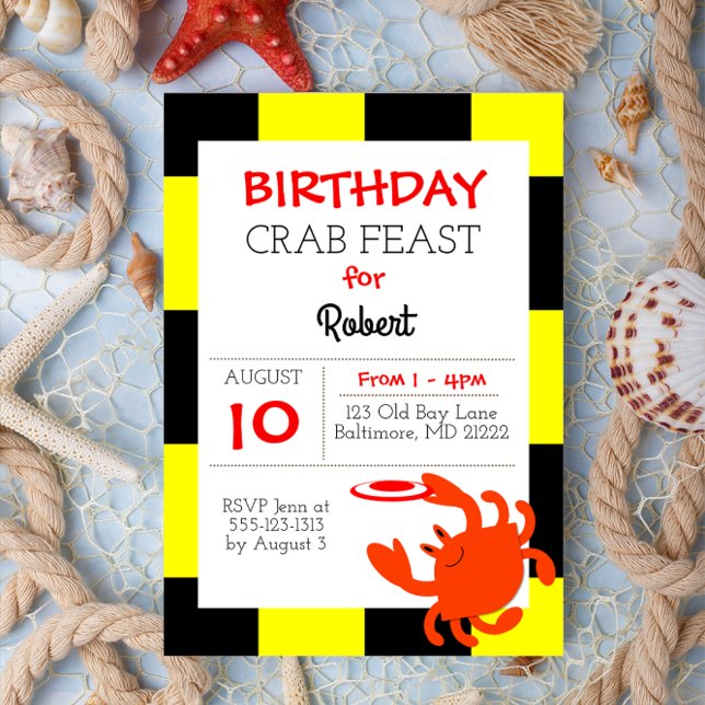 Invitation Baltimore Crabe Nautique Toutes les occasions Invi (Créateur téléchargé)