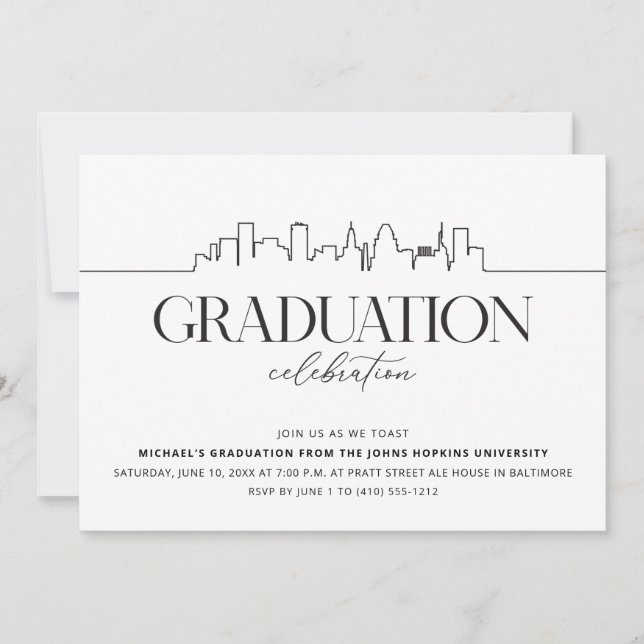 Invitation Baltimore Graduation Party (Devant)
