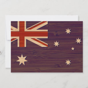 Invitation Bambou Look & gravé Australie Drapeau australien