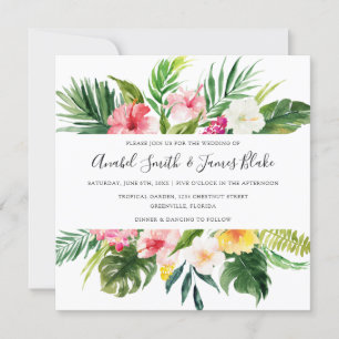 Invitation Banane de Palm Tropical Feuille Mariage floral