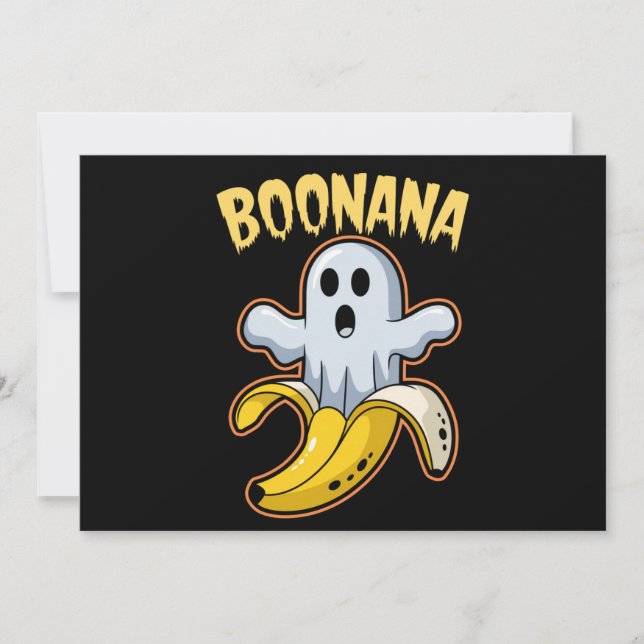 Invitation Banane fantôme mignon Boonana Halloween (Devant)