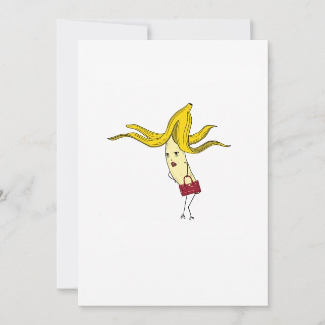 Invitation Banane glamour, thème banane  (Devant)