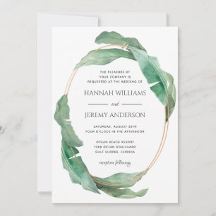 Invitation Banane tropicale Feuille Mariage de verdure botani