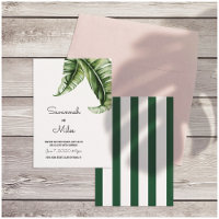 Banane verte et rose feuille de palme Tropical