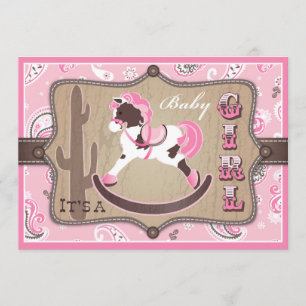 Invitation Bandanna Imprimer et Rockking Horse Cowgirl Baby s