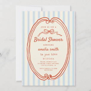 Invitation Bande bleue dessinée à la main Douche nuptiale