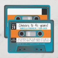 BANDE CASSETTE disco moderne anniversaire bleu aqu