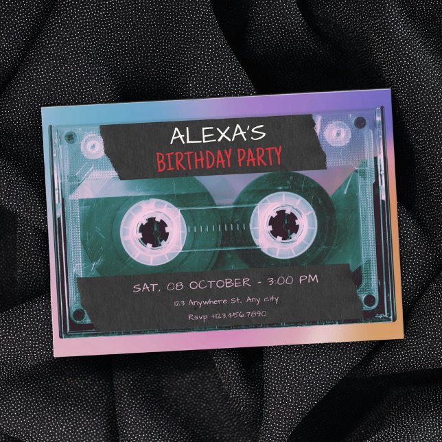 Invitation Bande cassette rétro (Créateur téléchargé)
