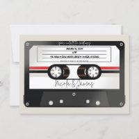 Bande Cassette Rétro Beige Gris 80's 90's Mariage