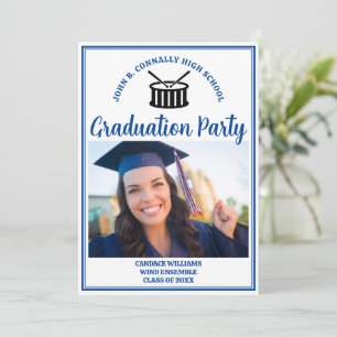 Invitation Bande de Bleu High School Photo Graduation Party