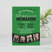 Bande de film verte et noire 5 Diplôme photo