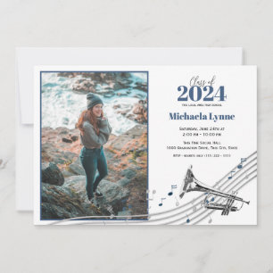 Invitation Bande de Marche de trompette avec photo