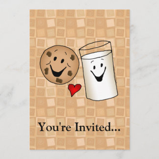 Invitation Bande dessinée fraîche de biscuits et d'amis de