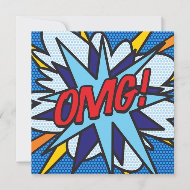 Invitation Bande dessinée rétro OMG (Devant)