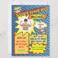 Bande dessinée Superhero Photo Insertion fête d'an
