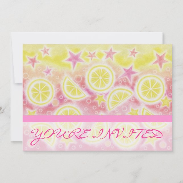Invitation Bande d'invitation Pink Lemonade 'You're Invited' (Devant)