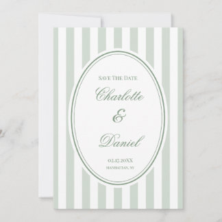Invitation Bande personnalisée verte pour Sauvegarder la Date