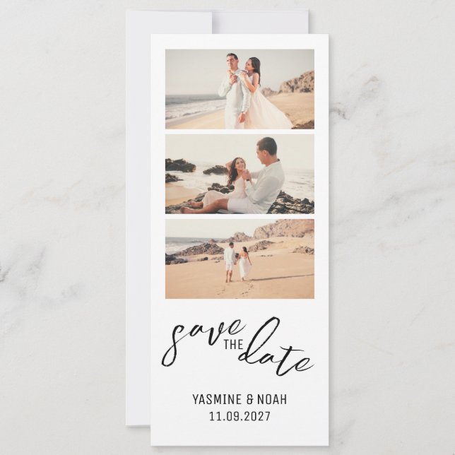 Invitation Bande photo moderne Enregistrer la date (Devant)