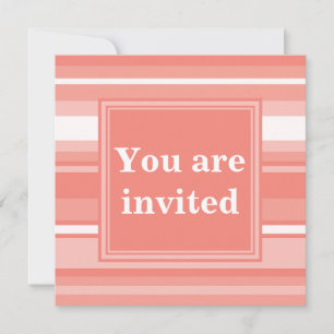 Invitation Bandes de corail monogramme