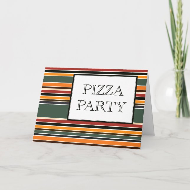 Invitation bandes de fête de pizza (Devant)