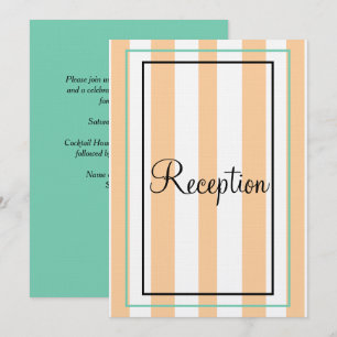 Invitation Bandes de monogramme vert mousse de mer de plage p