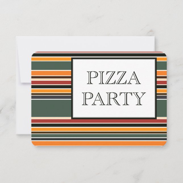 Invitation bandes fête de pizza (Devant)