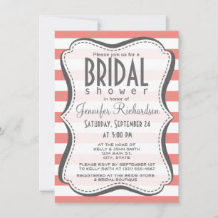 Invitation Bandes horizontales de corail clair