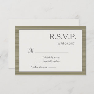 Invitation Bandes minimalistes en vert olive gris rsvp