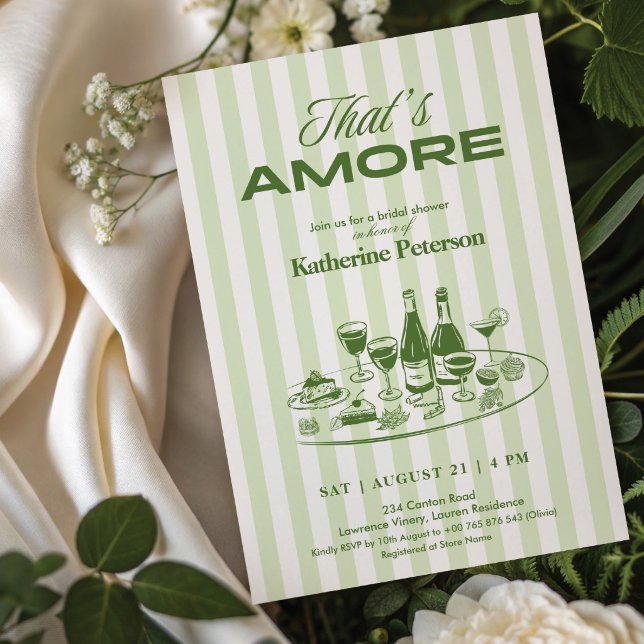Invitation Bandes Vertes C'est l'Amour Réception de Mariage (Créateur téléchargé)
