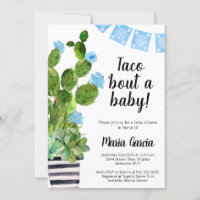 Bannière Bleue Cactus Taco Bout Un Baby shower béb