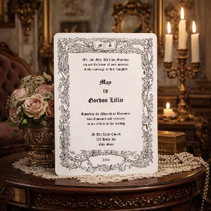Invitation Bannière de feuillage floral de l'ère victorienne