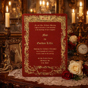 Invitation Bannière de feuillage floral de l'ère victorienne