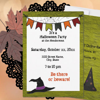 Invitation Bannière de la fête d'Halloween Grunge