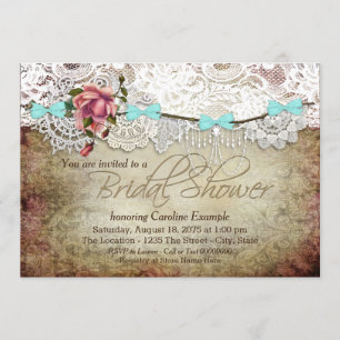 Invitation Bannière en dentelle vintage pour une baby shower