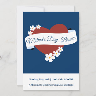 Invitation Bannière Joyeuse Fête des Mères Red Heart