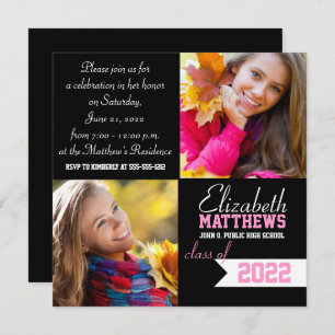 Invitation Bannière Spirit Deux Diplômes Photo