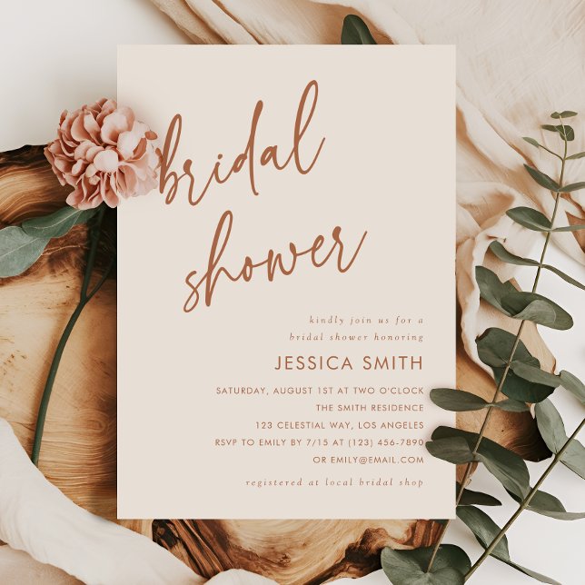 Invitation Baño Terracotta Mariage Minimaliste (Créateur téléchargé)