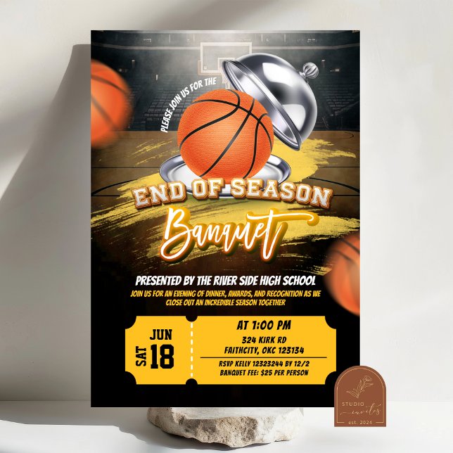 Invitation banquet de fin de saison de basketball (Créateur téléchargé)