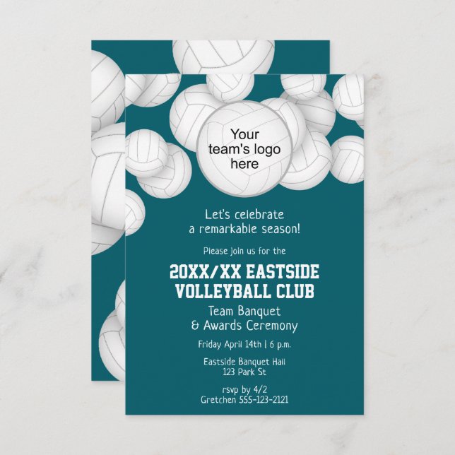Invitation banquet de remise des prix de volley-ball de fin d (Devant / Derrière)