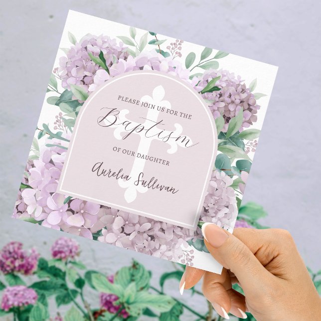 Invitation Baptême Arc Hydrangea (Créateur téléchargé)