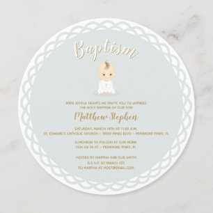 Invitation Baptême Baby Boy