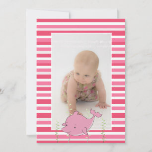 Invitation Baptême bébé baptême Christening Pink Dolphin Phot