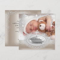 Baptême Bébé Fille Garçon Croix d'Argent