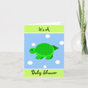 Invitation Baptême Bébé Tortue Fantaisiste